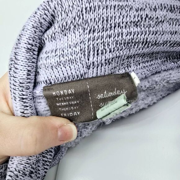 Anthropologie Saturday Sunday Cowl Neck Fleece Pullover Sweater Purple L - Picture 3 of 5
